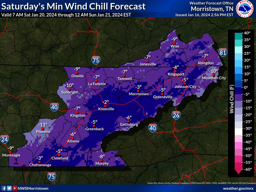 Wind Chill alerts for Wednesday